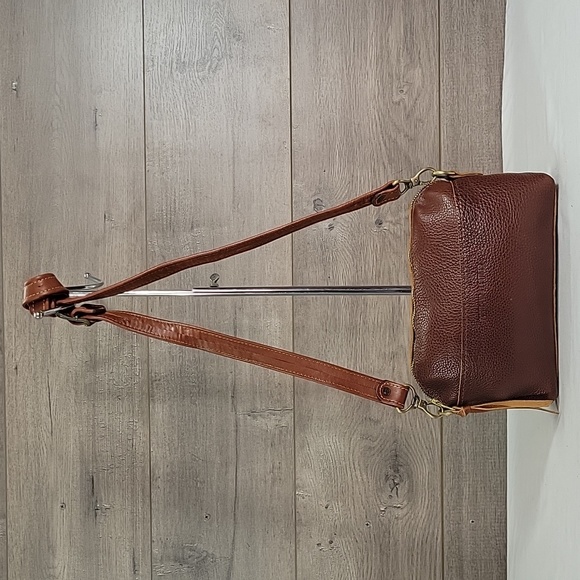 Portland Leather Handbags - Portland Leather Brown Pebble Leather Crossbody Shoulder Bag